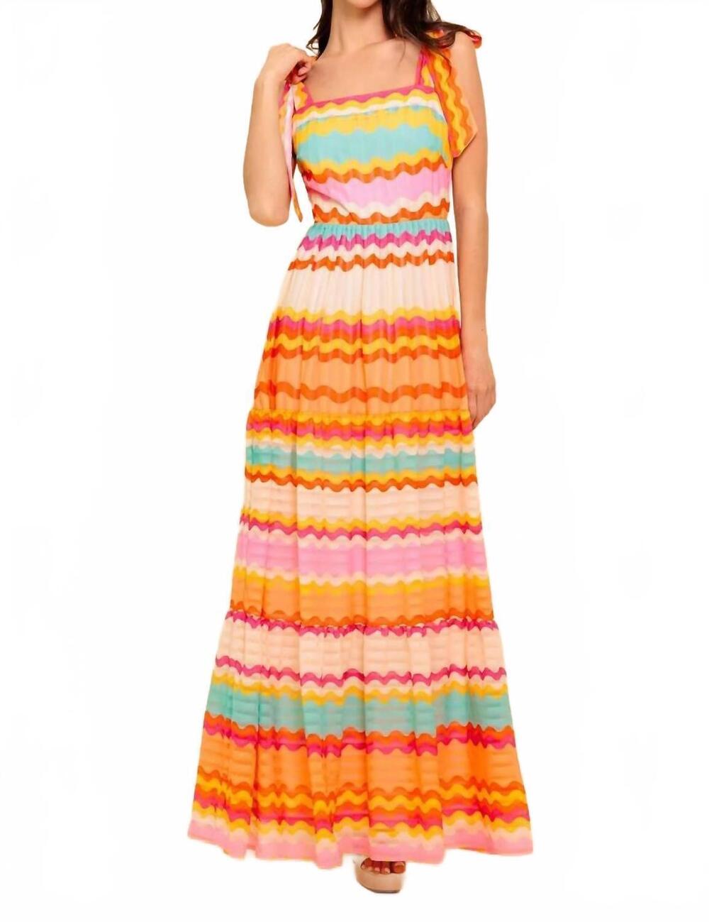 NEW FLYING TOMATO colorful show stopper dress in multicolor